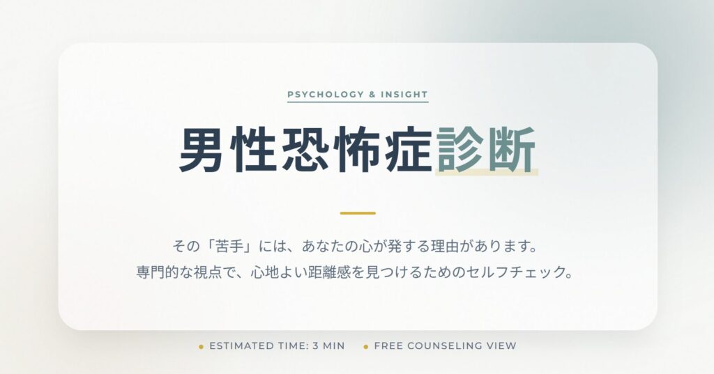 男性恐怖症診断！無料であなたの不安の正体をチェック
